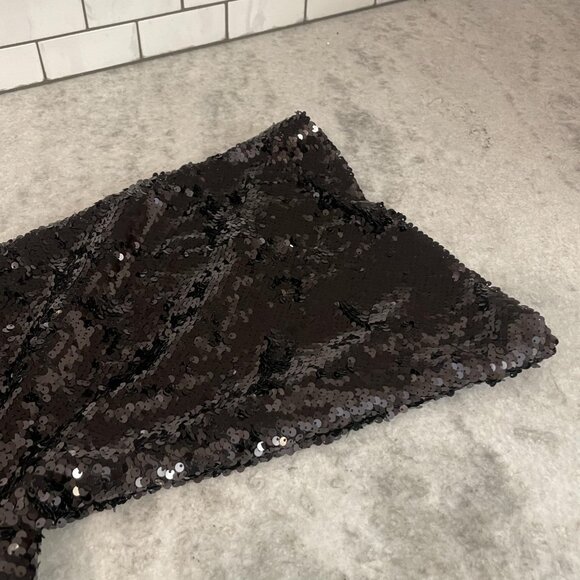 L&B Duster Womens 3XL Black Full Sequin Open Front Jacket Coat Lucky & Blessed - Picture 9 of 11